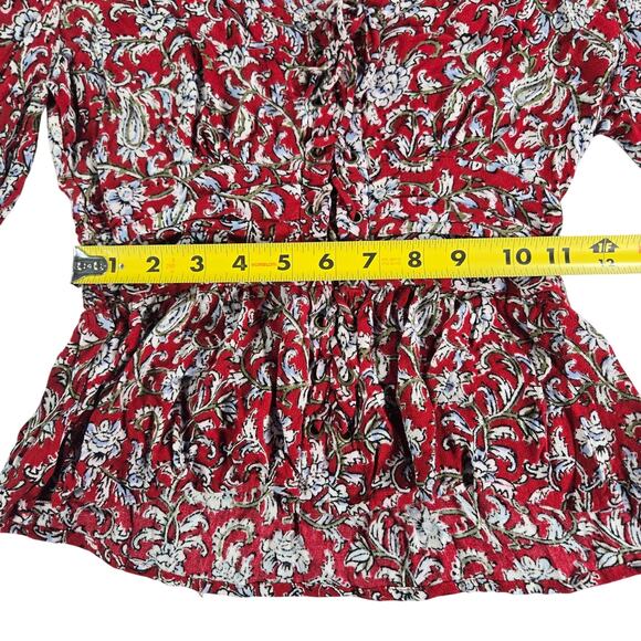 Feather Bone Wom Sz 4 Anthropologie Corset Waist Boho Piratecore Hippie Blouse - Picture 4 of 12